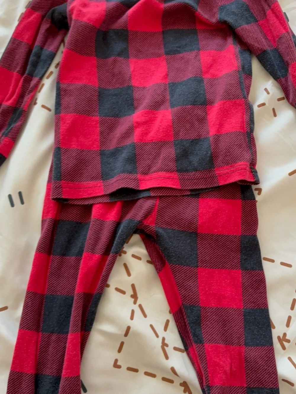 Old Navy Red and Black Buffalo Plaid Kids Pajama Set